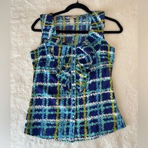 Banana Republic Blue Printed Ruffle
Front Blouse